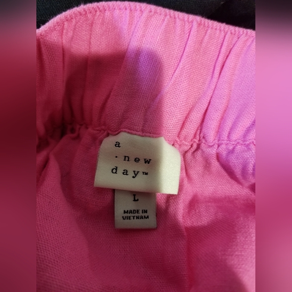 Women's Linen Wrap A-Line Skirt - A New Day Pink L - Picture 8 of 9